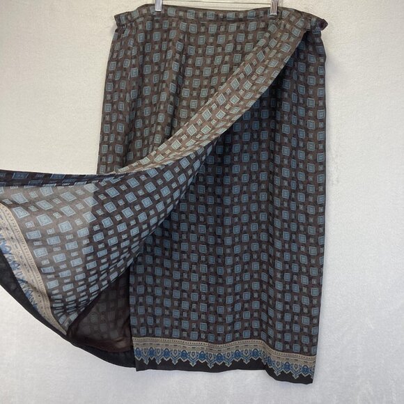 Lane Bryant Boho Maxi Wrap Skirt Womens Plus Size 24 Flowy Lightweight Brown - Picture 5 of 14